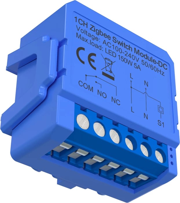 Modul switch ZigBee 1-kanalësh me kontakt të thatë, Avatto ZWSM16-DC32V-1, DC 12-32V 150W/5A, Tuya Smart Life