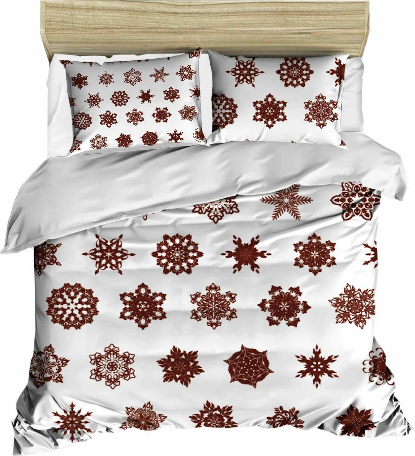 Set mbulesë për jorgan king size, L'essentiel, ngjyrë kafe dhe e bardhë, 240x220cm, 2 jastëkë 60x60cm