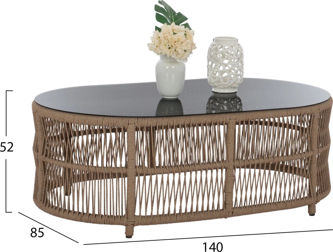 Set për jashtë OXFORD 4 copë IROKO litar xham i temperuar FH5884.01