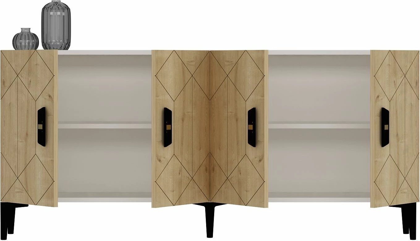 Konsol Skye Decor, Cross KB150, e bardhë, lisi safir