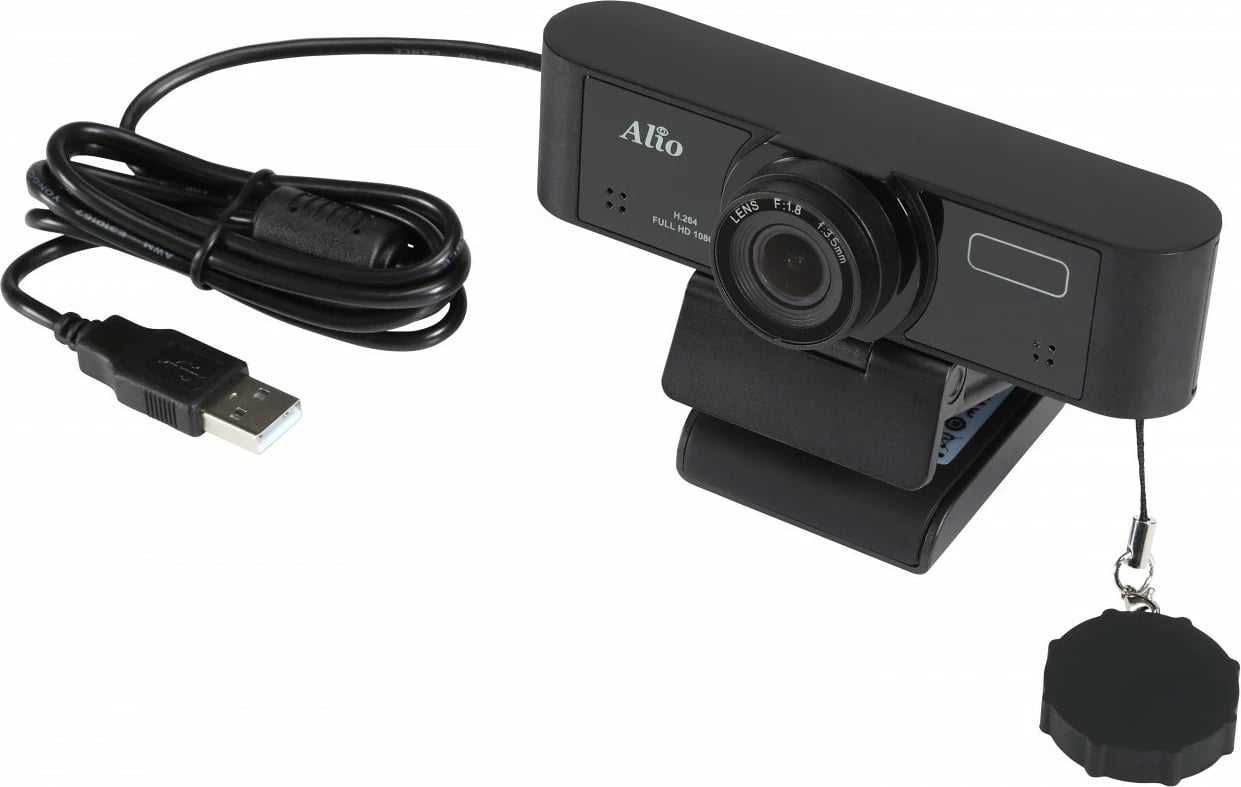 Webcam Alio FHD84, Full HD 1080p, 2 mikrofona, Auto Focus, USB, E zezë