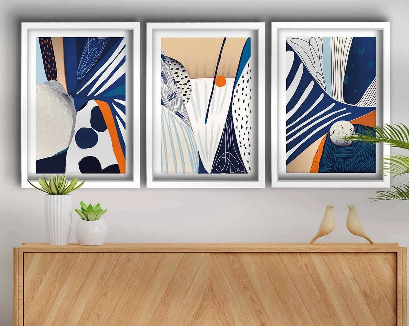 Pikturë dekorative me kornizë MDF (3 copë), Wallity, 3P3853NISCT-015