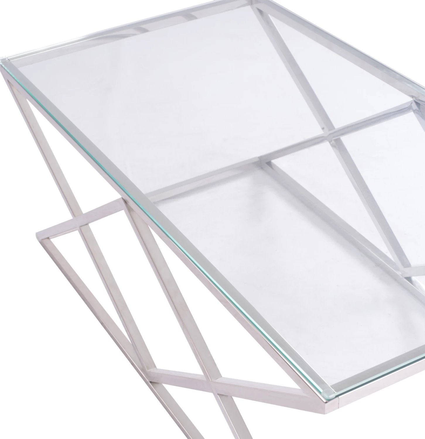 Tavolinë kafeje HOLLAND FH8624.01 me xham dhe bazë kromi 120x60x45 cm