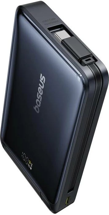 Powerbank, Baseus, Nomos Qi2 P10078800123-00, 10000mAh 45W USB-C, magnetik Qi2, me ekran dixhital