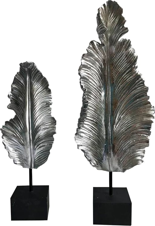 Totem dekorativ Filo, polirezine, dru, argjend e zi, 24x12x62cm Totem dekorativ Filo, polirezine, dru, argjend e zi, 24x12x62cm