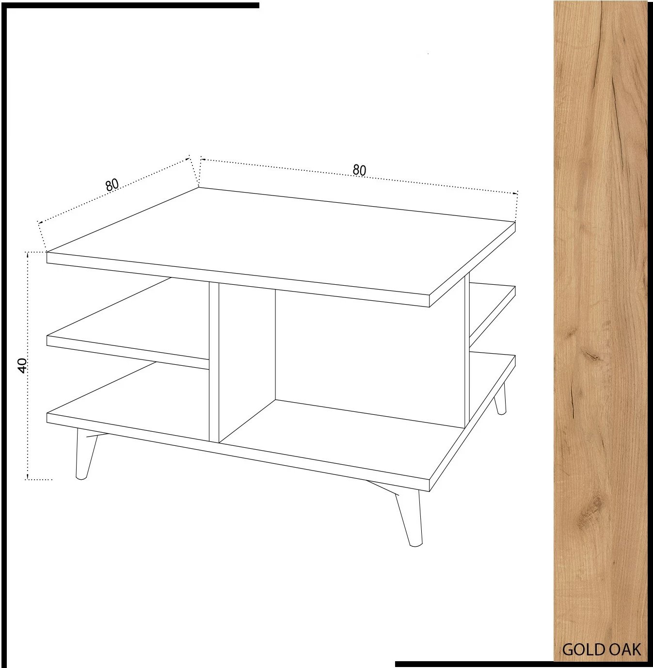 Tavolinë kafeje Hanah Home, Skull, ngjyrë lis dhe e bardhë