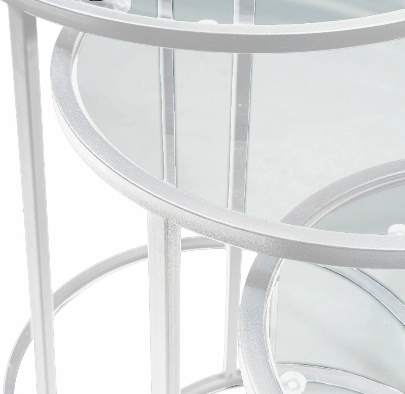 Set tavolinash të vendosshme (3 copë), Hanah Home Alya, e bardhë, transparente