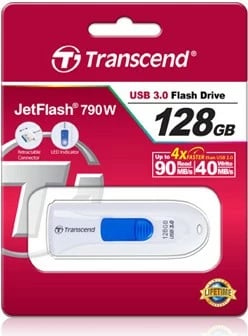 USB stick Transcend JetFlash 790 128GB, USB 3.1, bardhë