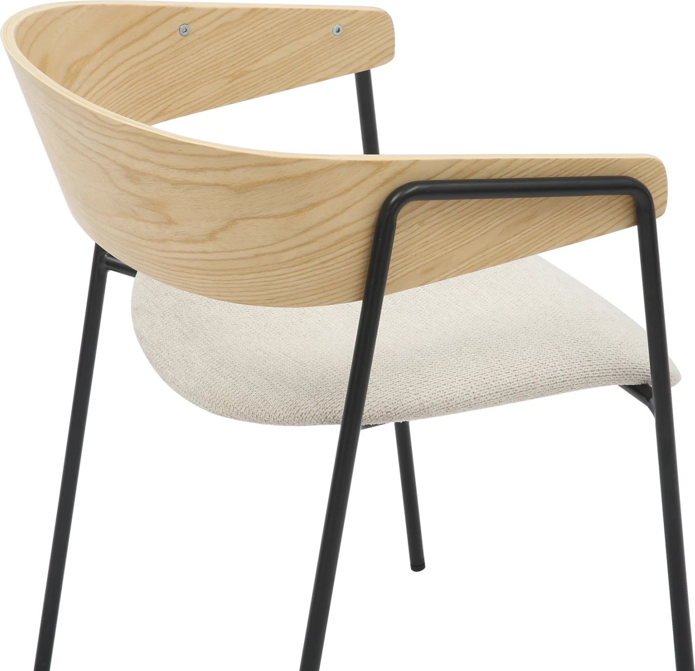 Karrige për ngrënie KORIN FH9975.01 metal-bezhë, dru, 54x51x72.5H cm, set prej 2 copë