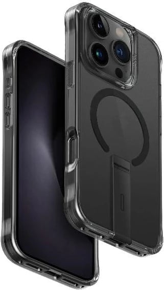 Mbështjellës UNIQ Eleva me këmbalec Vertica për iPhone 16 Pro, e zezë