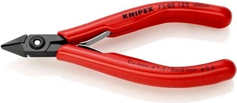 Prerëse kabllosh Knipex KP-7502125, 125mm, dorezë plastike, çelik, e kuqe