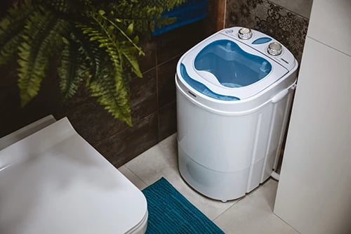 Makineri larëse portative me shtrydhje, Adler MS 8053, 3 kg larje, 1 kg shtrydhje, program 15 min, 360x370x530 mm, e bardhë