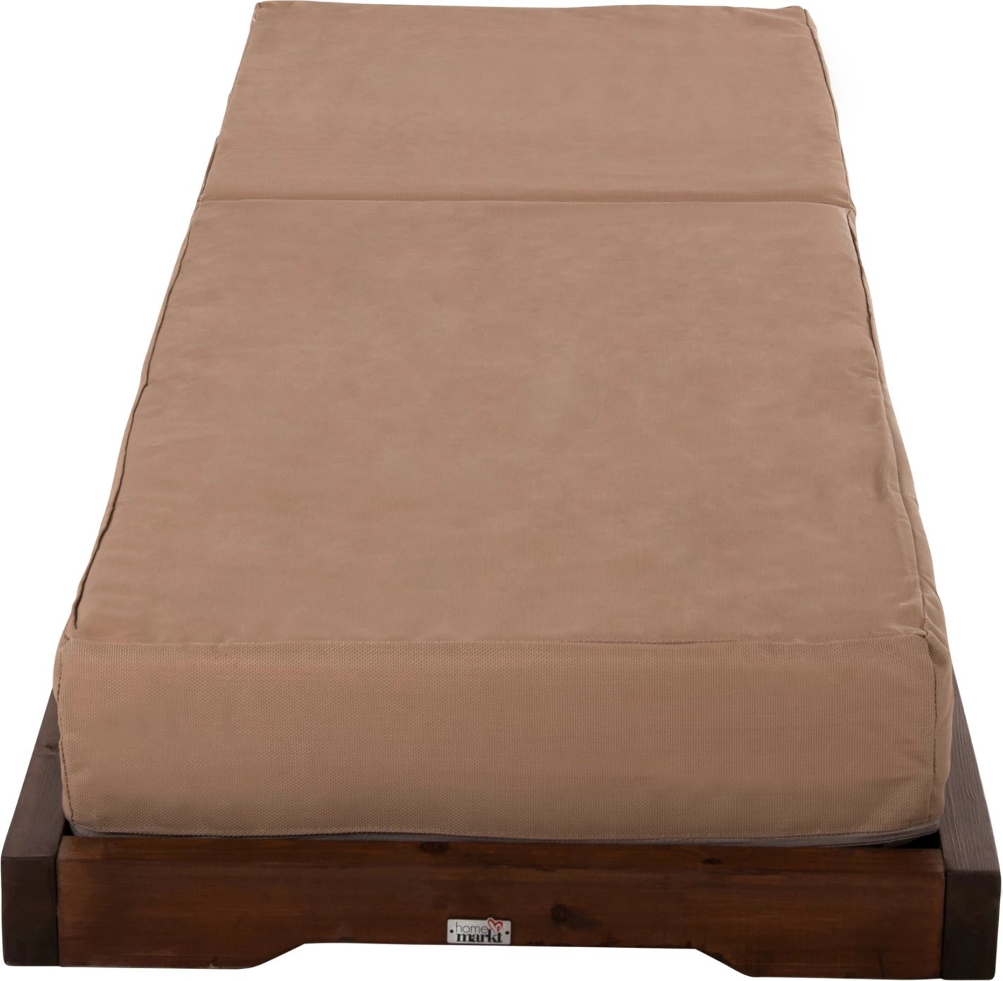 Shezlong plazhi i ulët IKARIA FH10622.04, dru pishe, ngjyrë arre, tekstilene mocha, jastëk 20cm i trashë