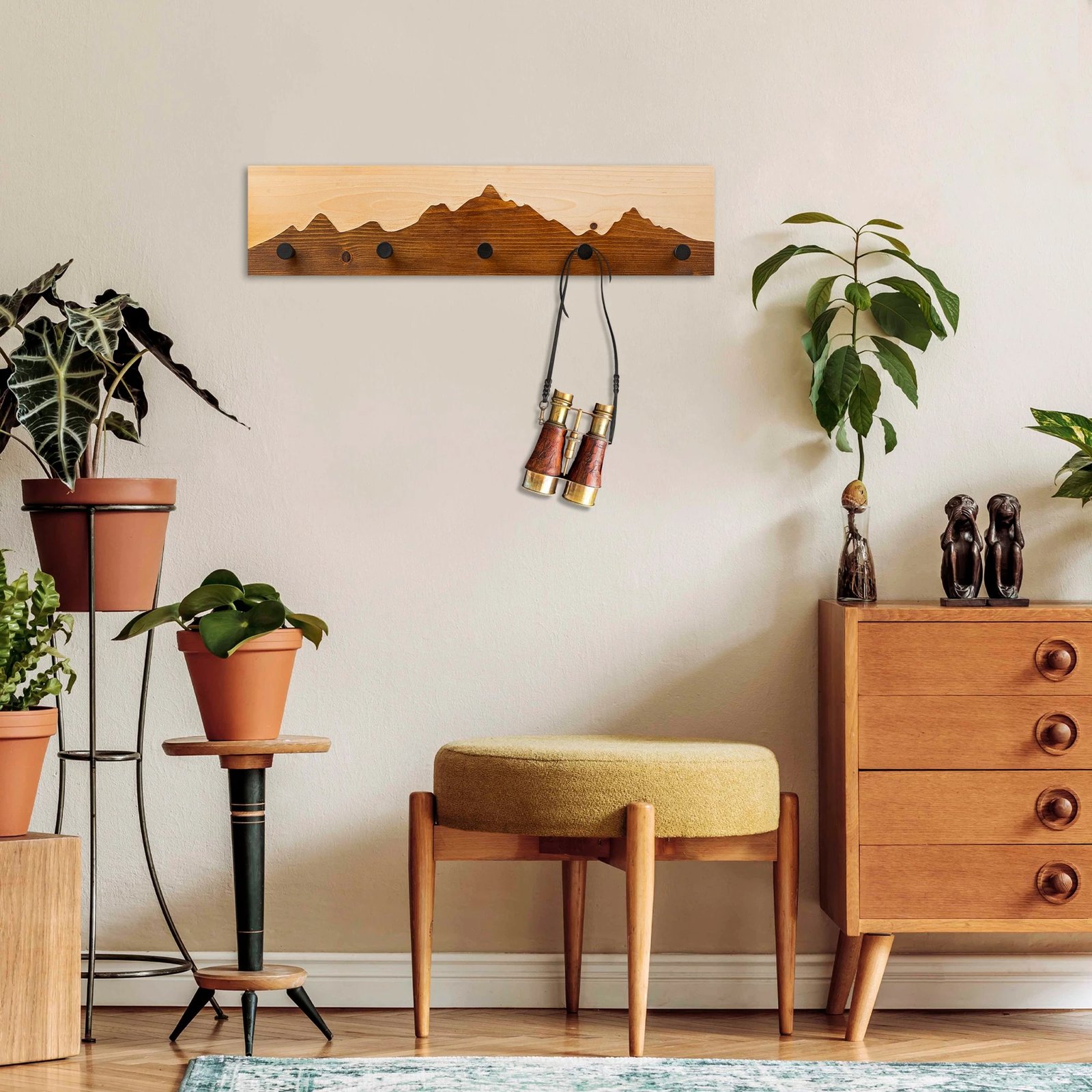 Varëse muri prej druri Wallity, Mountain 4, ngjyrë arre/natyrale