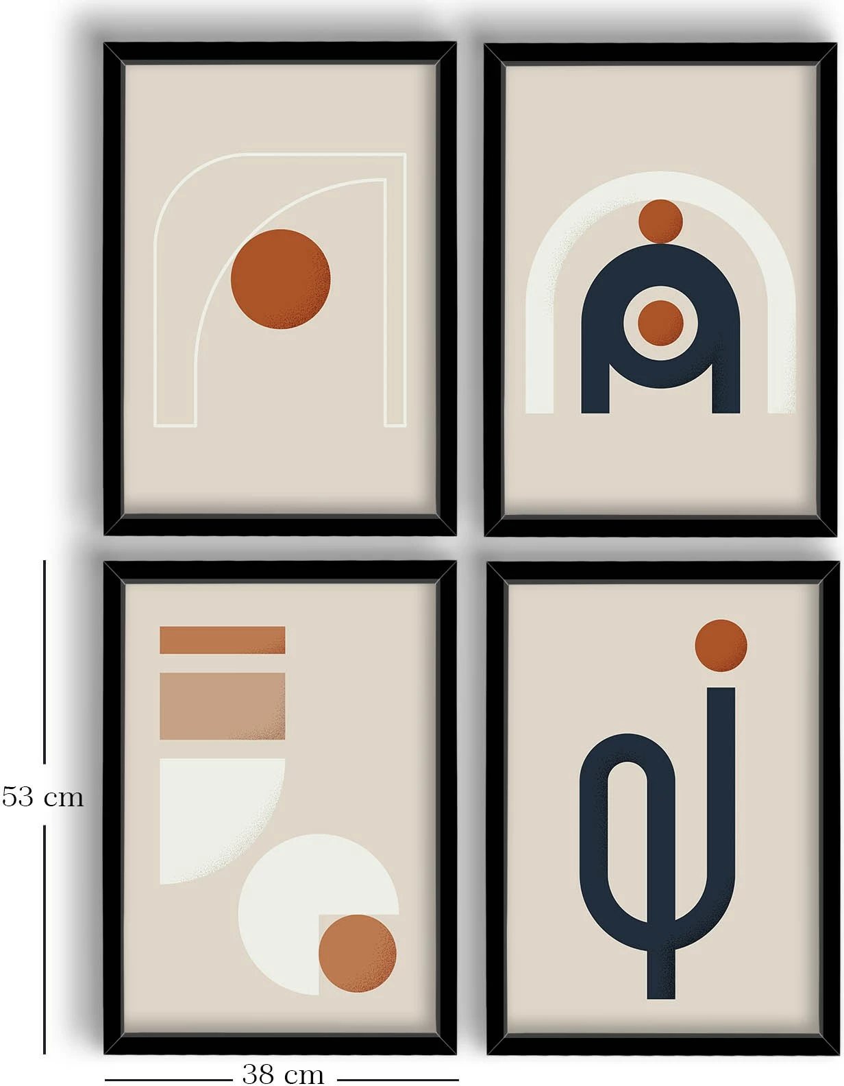 Pikturë dekorative me kornizë MDF (4 copë), Wallity, 4P3853NISCT-003