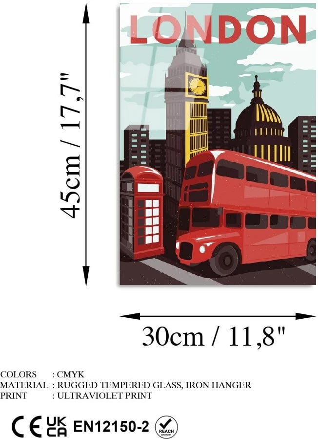 Pikturë dekorative prej xhami të temperuar, Wallity UV-1020, 30x45cm