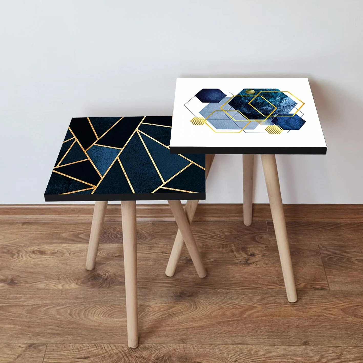 Set tavolinash ndihmëse, dy copë, ngjyrë navy blue, Skye Decor, 2Shp482