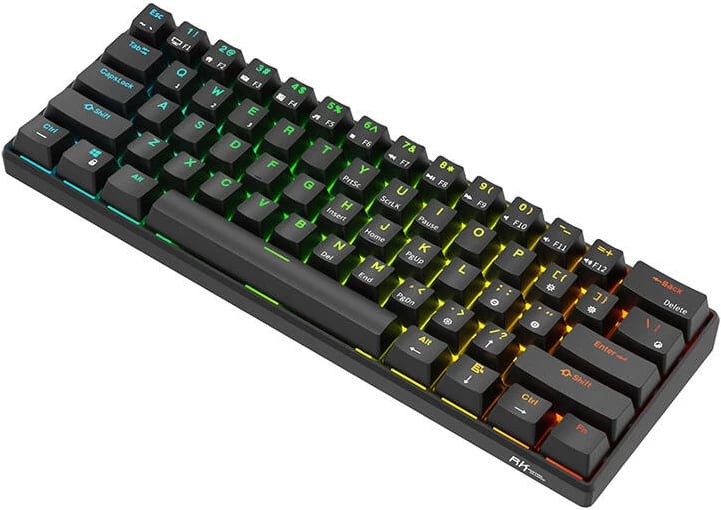 Tastierë mekanike Royal Kludge RK61, RGB, Red Switch, e zezë