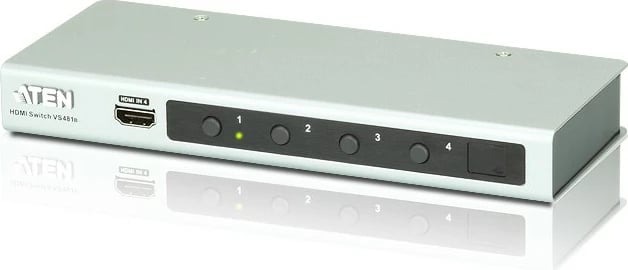 Switch HDMI 4-portësh ATEN VS481B, 4K, i zi/argjendtë