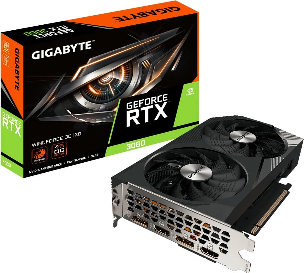 Kartelë grafike Gigabyte GeForce RTX 3060 Windforce OC 2.0, 12GB GDDR6, PCI-E 4.0, e zezë
