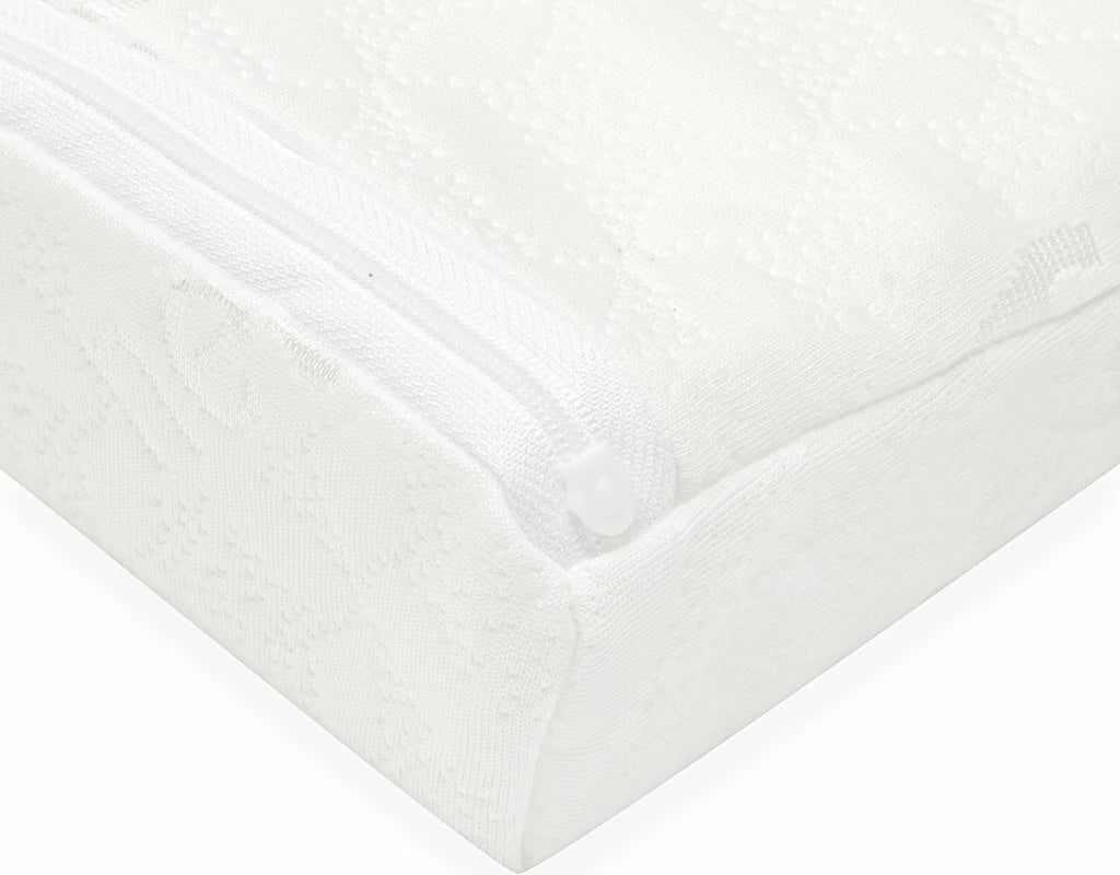 Jastëk klinë për krevat bebe, New Baby BASIC, 59x37 cm, me mbulesë të heqshme, i bardhë