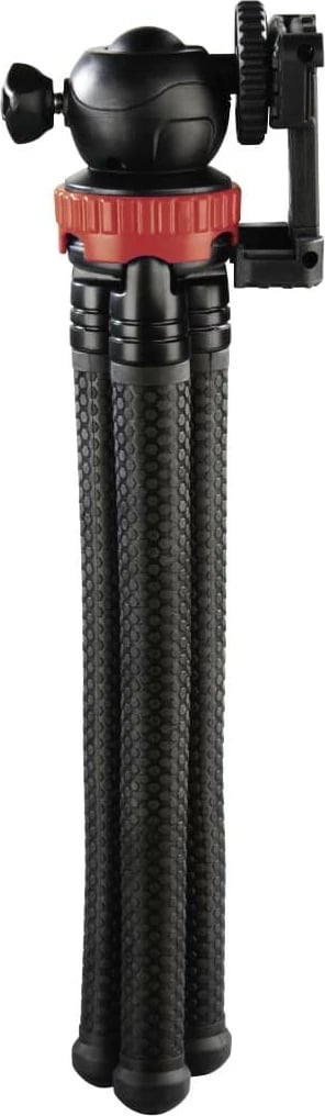 Tripod mini Hama Flexpro 3-në-1, 27cm, i kuq/zi