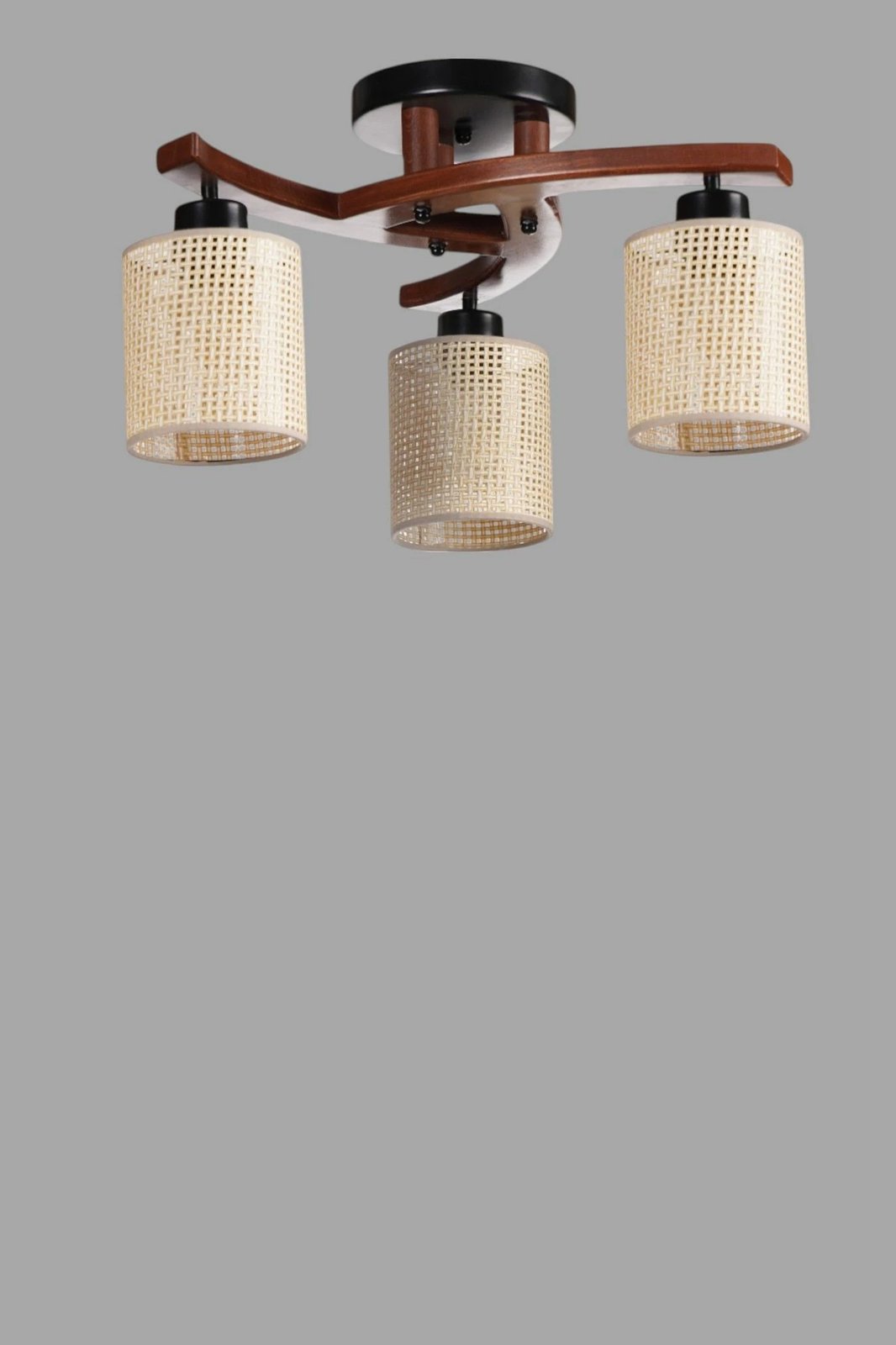 Llambë tavani Opviq, 9002-3, metal, ngjyrë bezhë, arre, e zezë