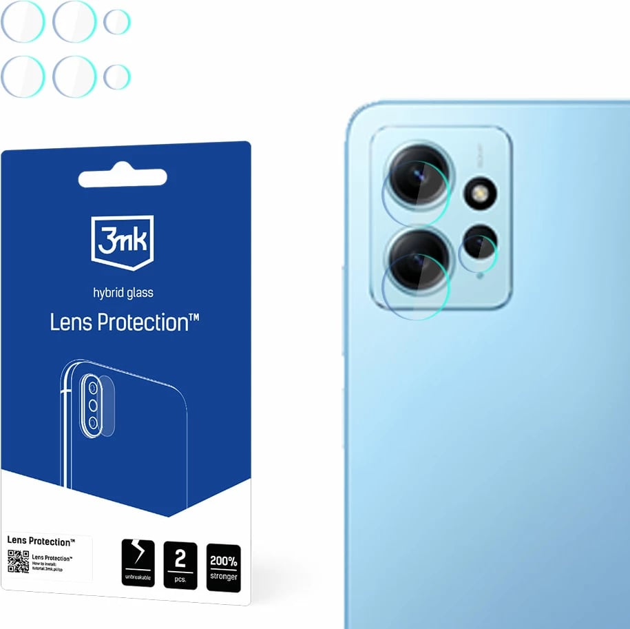 Xham mbrojtës kamerë 3mk Protection Lens Protection për Xiaomi Redmi Note 12, Transparent