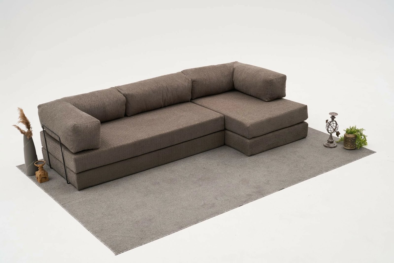 Këndare Comfort, stof 100% chenille, ngjyrë gri, Atelier del Sofa