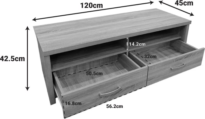 Komodë TV Podizor, ngjyrë sonoma, 120x45x42.5cm