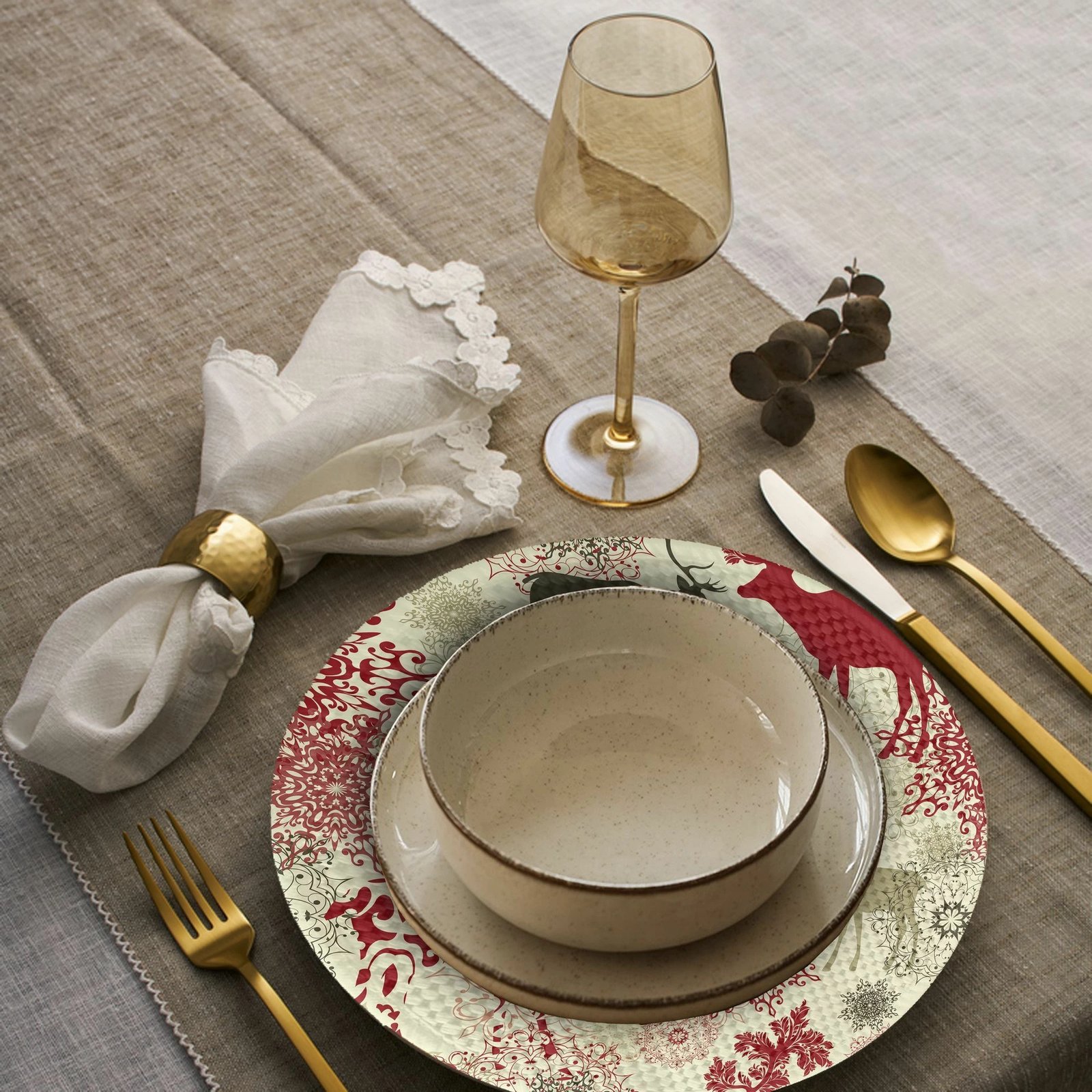 Set nënshtruesish tavoline Hermia Concept, shumëngjyrësh, 4 copë, 37cm