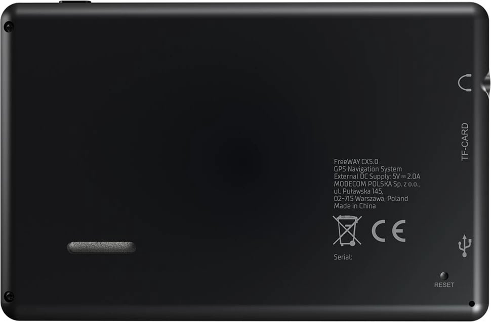 GPS navigacion për vetura MODECOM FreeWAY CX 5.0 me MiGO Navigation Truck, 8 GB, Ekran 5", i zi