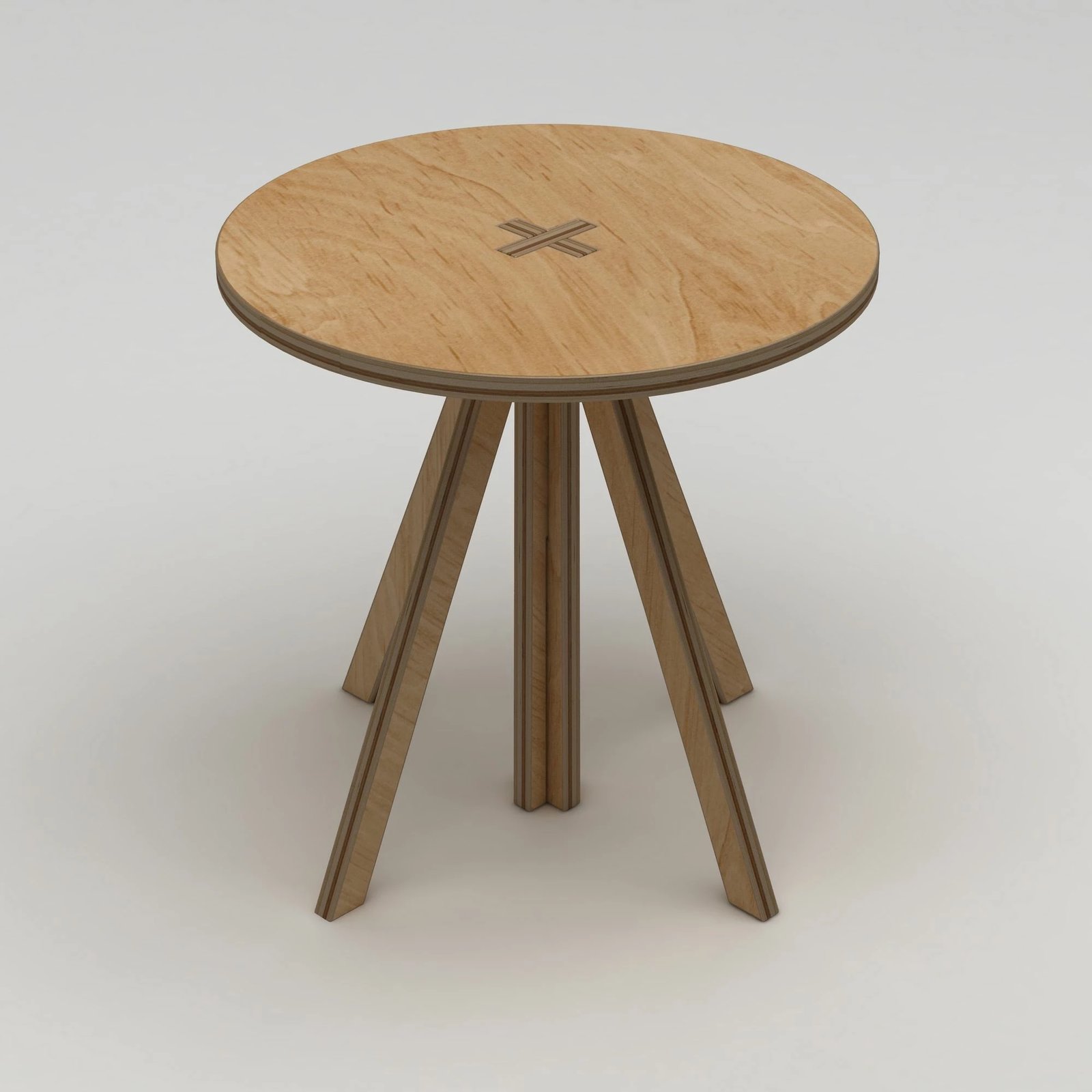 Tavolinë ngrënieje Skye Decor, dru natyral, Tripus, 75x75x75cm