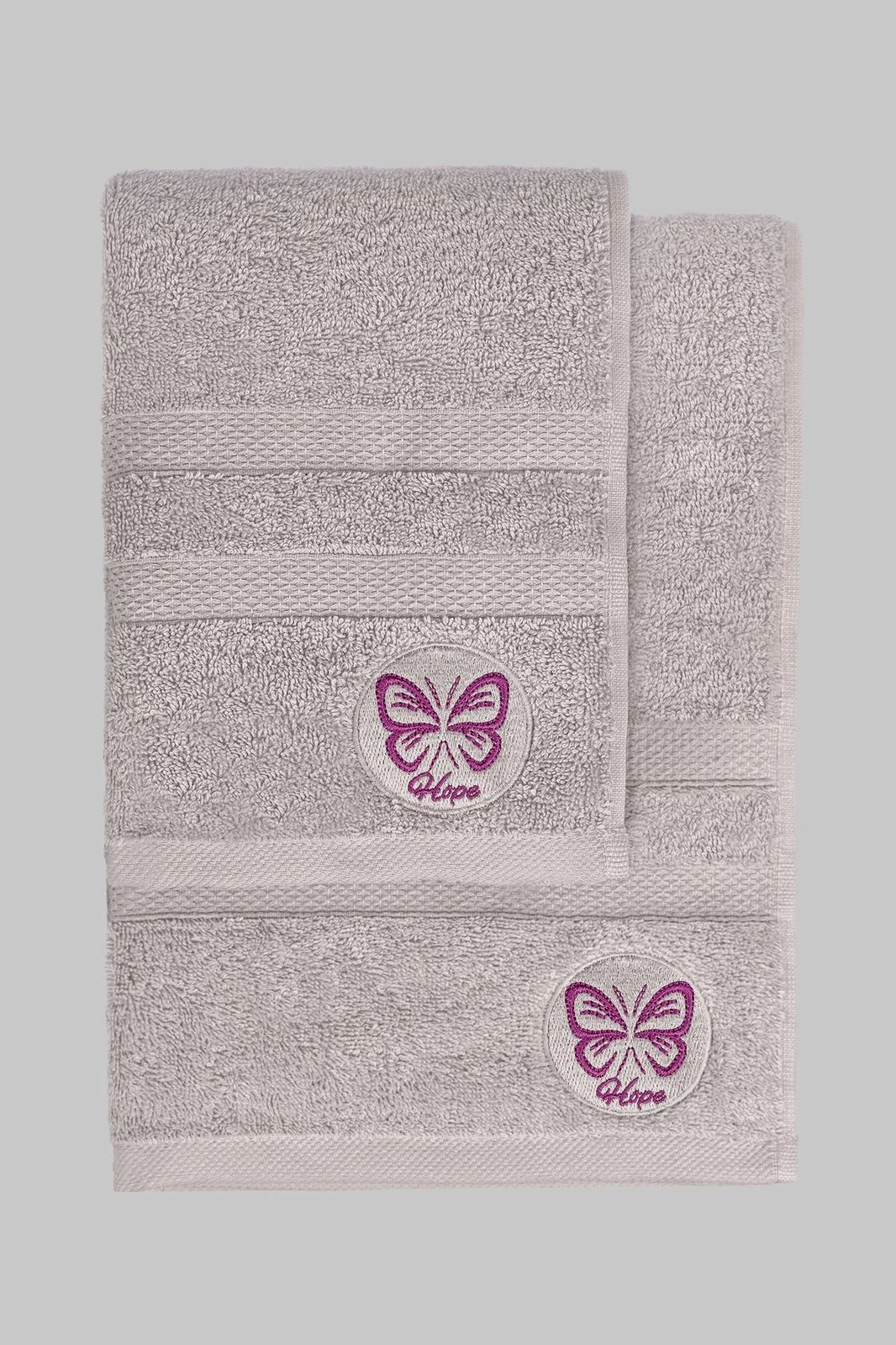 Set peshqirësh duar dhe banjo, 2 copë, Mijolnir, Hope, ngjyrë gri