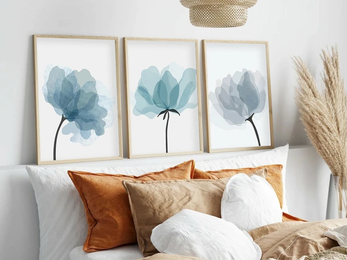 Pikturë dekorative me kornizë, 3 pjesë, Wallity, shumëngjyrëshe, Huhu206, 20x30cm