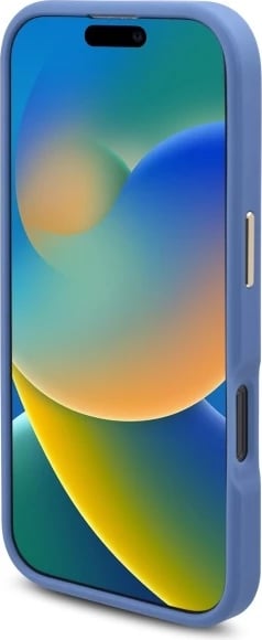 Mbështjellës Guess 4G Logo Plate MagSafe për iPhone 16 Pro, Kaltër