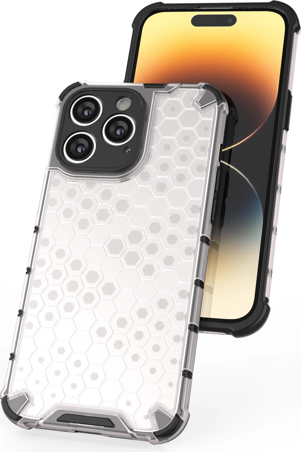 Mbështjellës Hurtel Honeycomb për iPhone 14 Pro Max, i zi