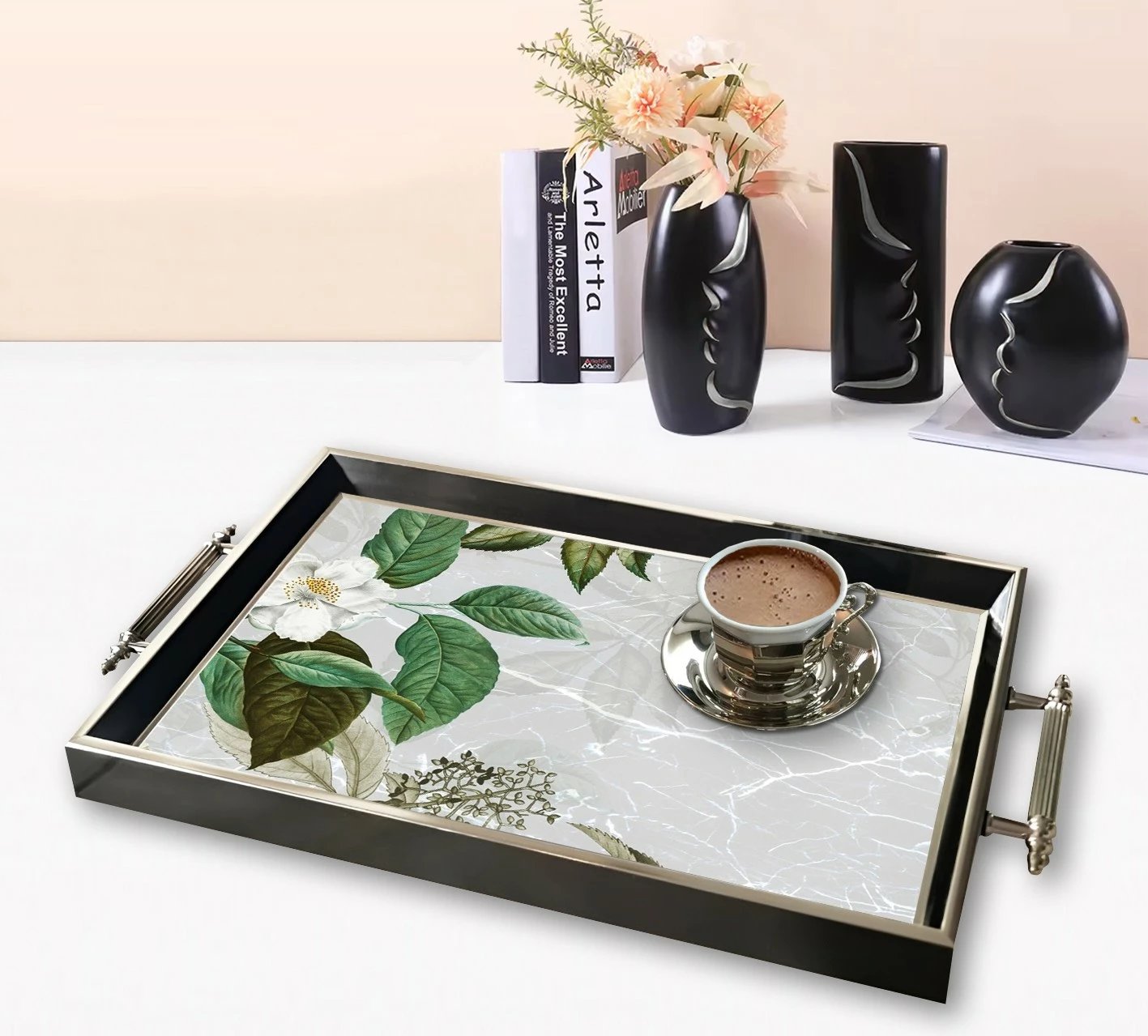 Tabaka xhami, dizajn Aberto, TPG9911, shumëngjyrëshe, 50x29x3.5cm