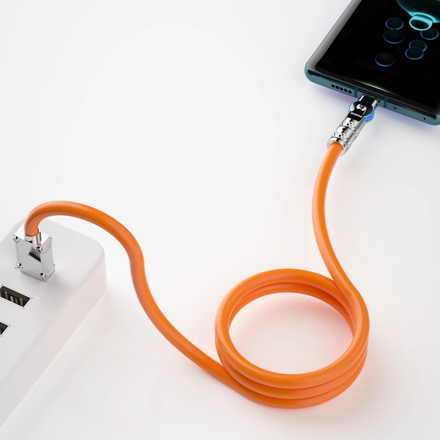Kabllo Dudao L24AL USB-A në Lightning me rrotullim 180°, 30W, 1m, portokalli