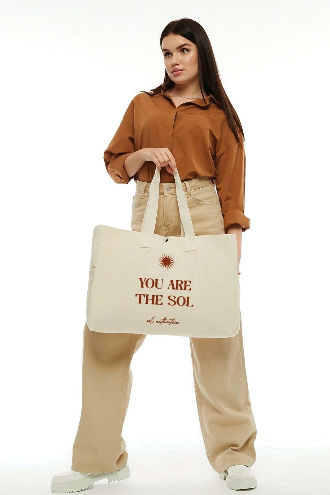 Torbë tote Zoozie Bags, krem, 2198