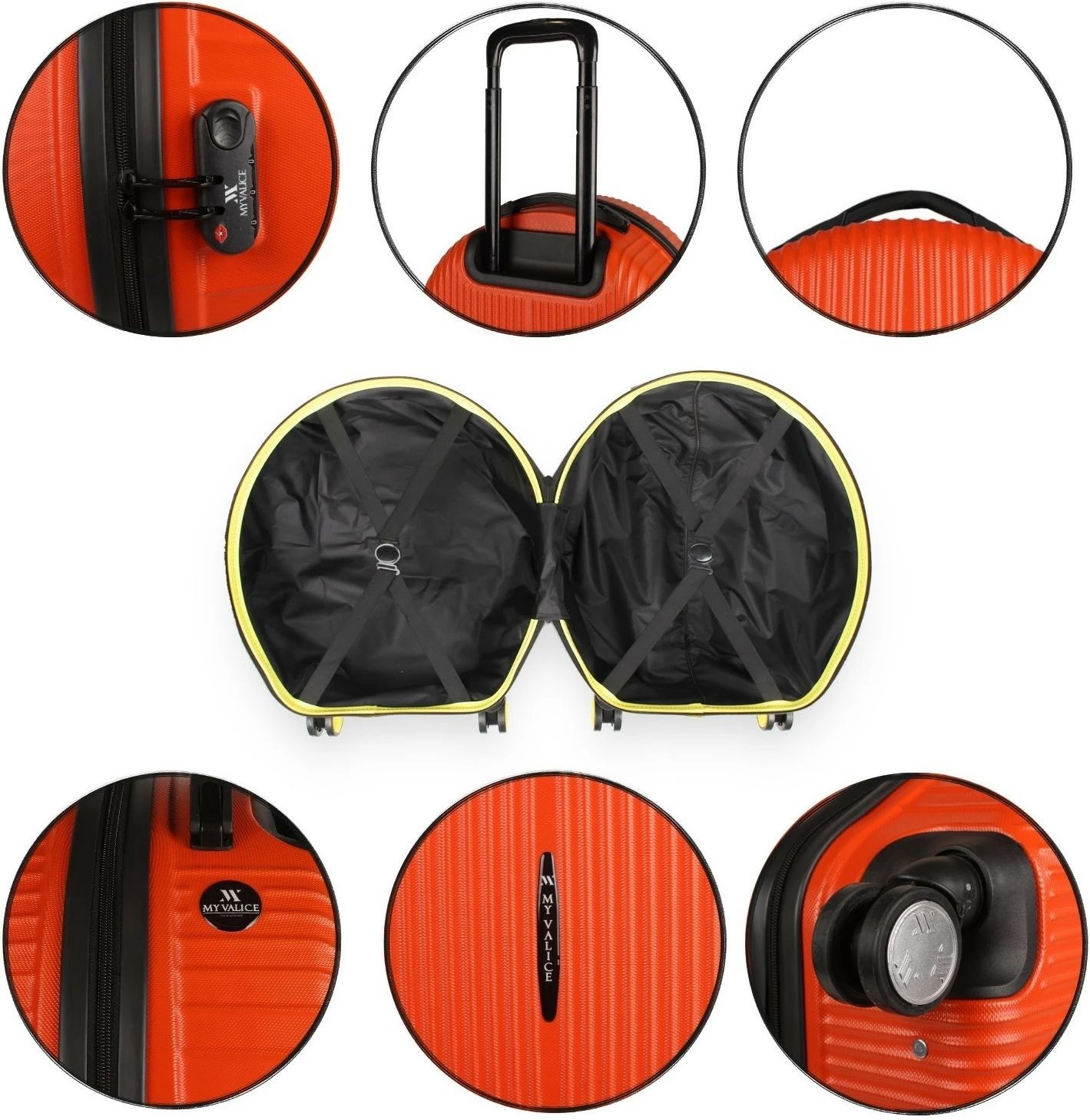 Valixhe udhëtimi, ngjyrë portokalli, Zoozie Bags, 53x43x27 cm