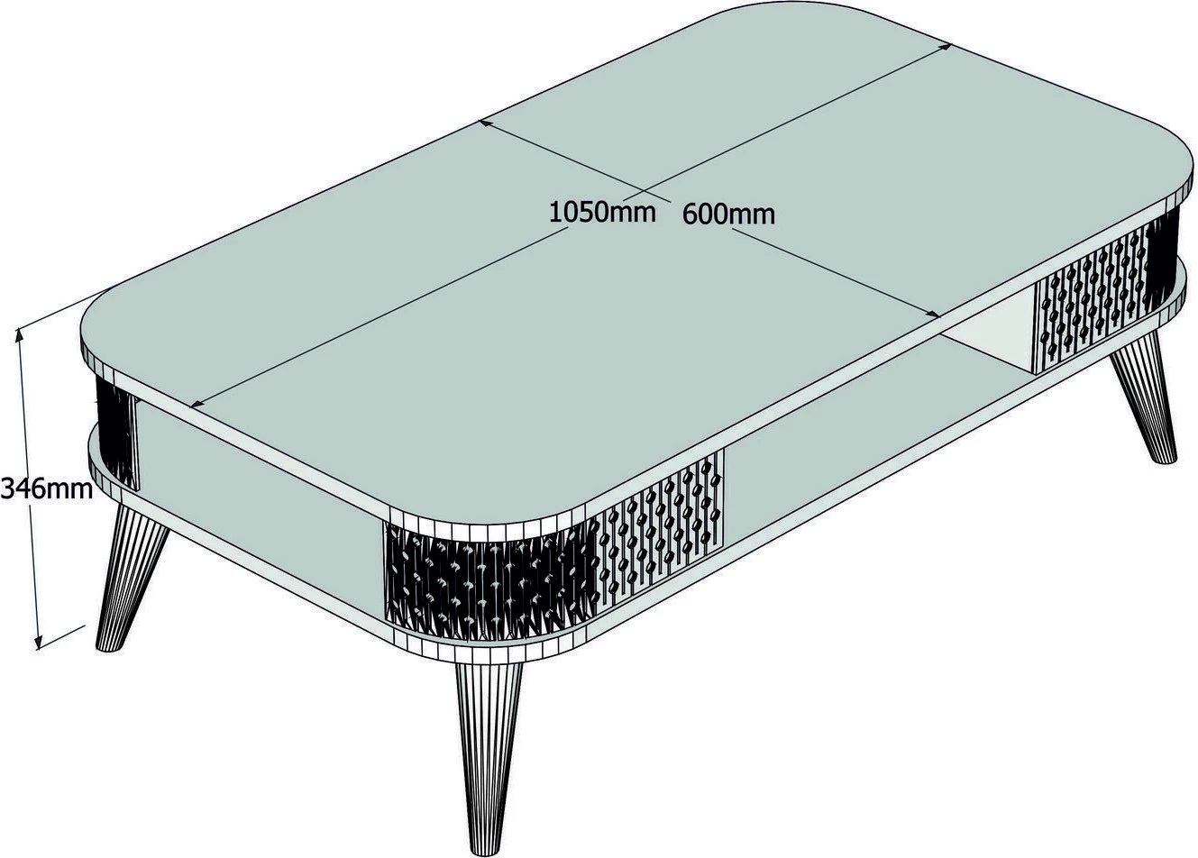 Tavolinë e ulët krem Skye Decor, Eylül