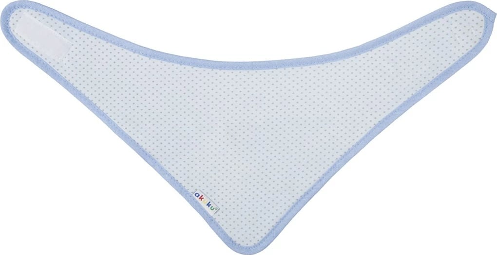 bib-shall për bebe, AKUKU, 100% pambuk, 38x16 cm, mbyllje me velcro, për djem, ngjyrë turkuaz, set 2 copë