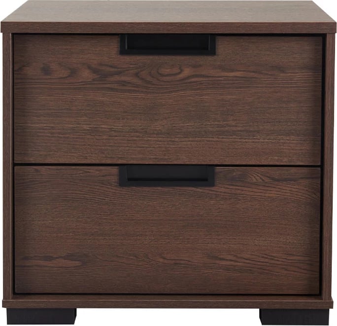 Komodinë INSPIRE me 2 sirtarë, ngjyrë arre, 48x39x45cm