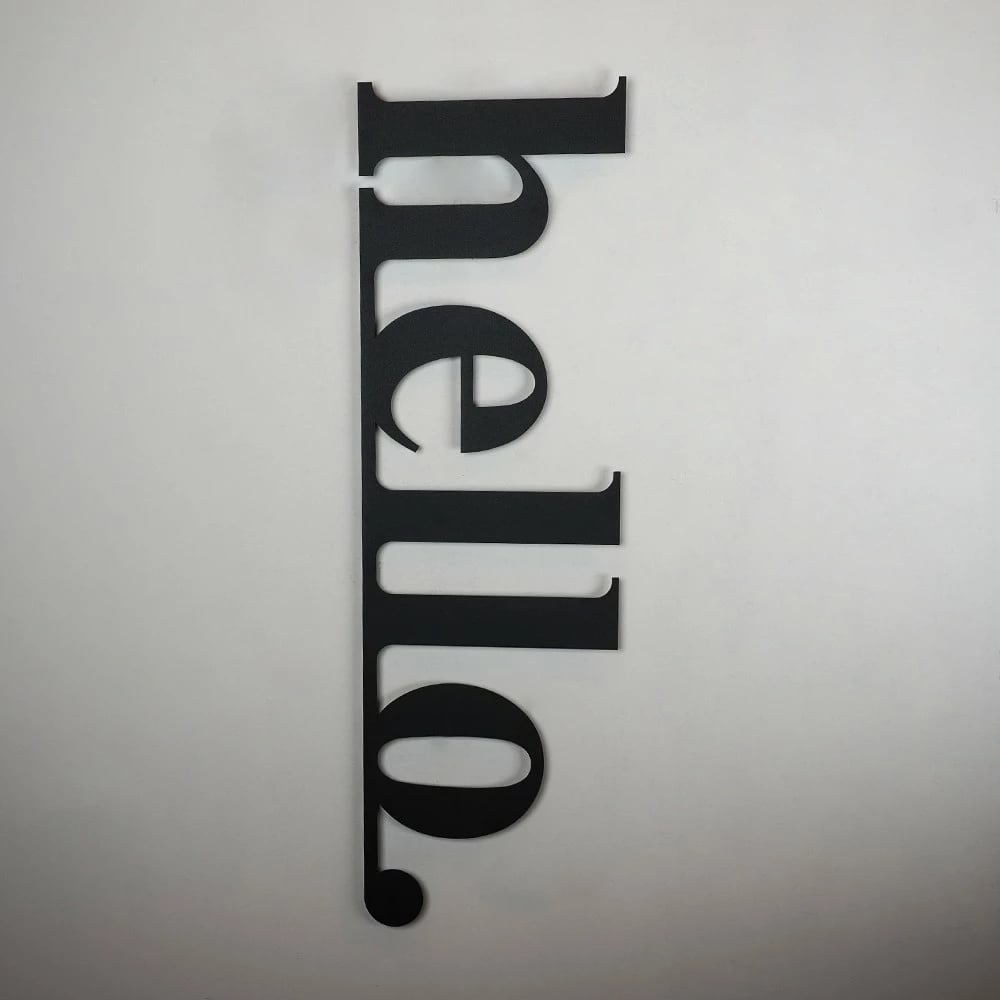 Aksesor dekorativ metalik për mur, Wallity, Hello - APT101LS