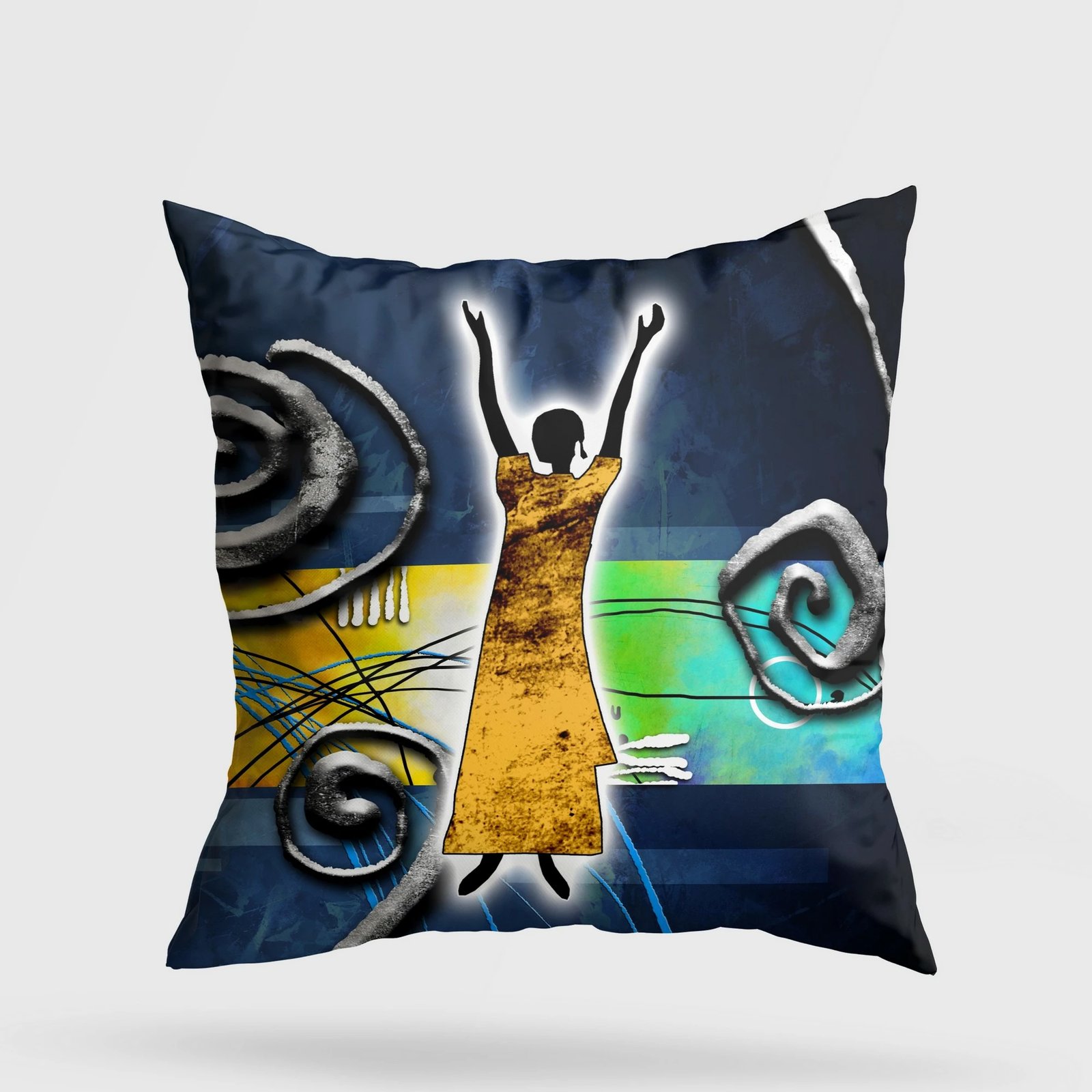 Jastëk dekorativ Evila Originals, A11950, shumëngjyrësh, 43x43cm