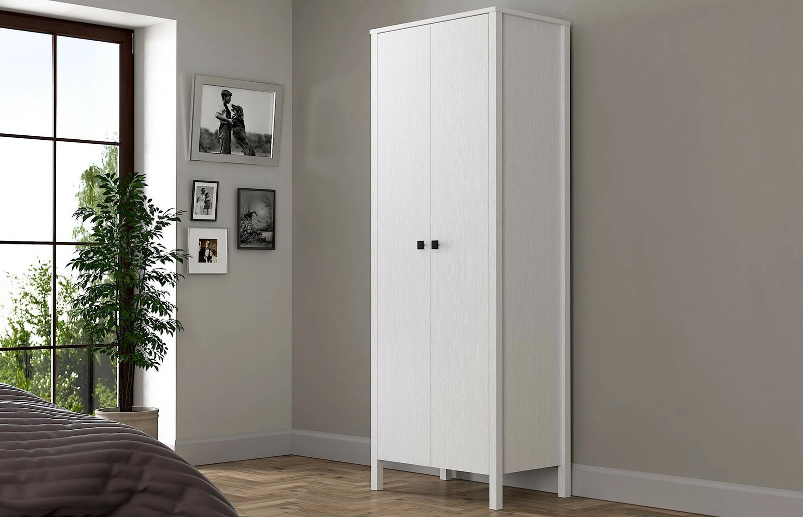 Dollap Hanah Home, FRN-10014-1, ngjyrë druri dhe e bardhë