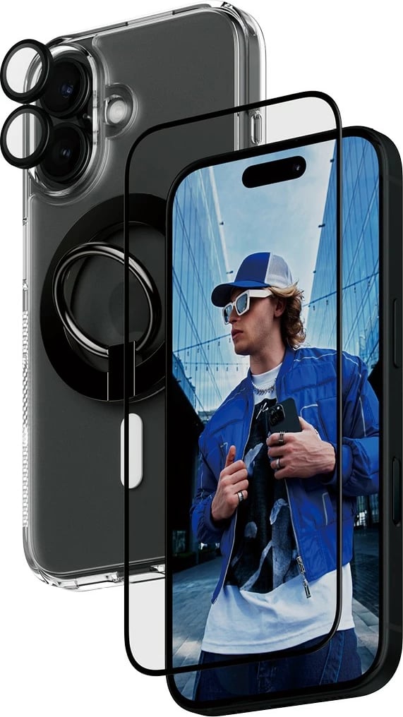 Mbështjellës PanzerGlass 4-in-1 për iPhone 16, transparent
