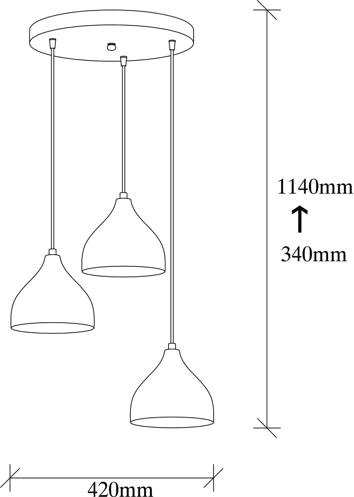Llambë tavani Opviq, Tattoo - 6201, e zezë, lartësi e rregullueshme