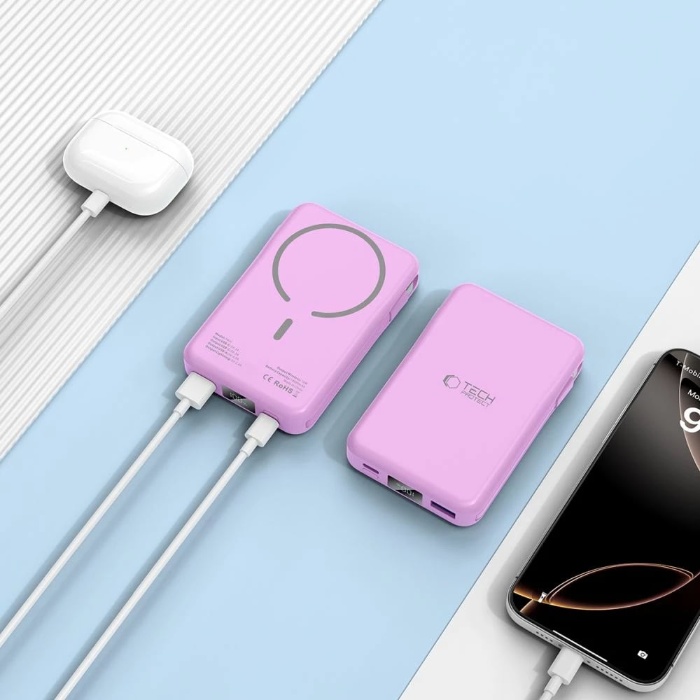 Powerbank Tech-Protect PB31 LifeMag 10000mAh, MagSafe, Violet